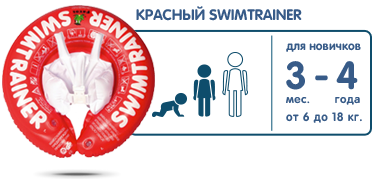 Красный SWIMTRAINER "Сlassic" для детей 0-4 г